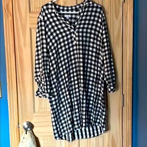 Shirt dress, cuffed 3/4 sleeves, XL comfy but sharp dress